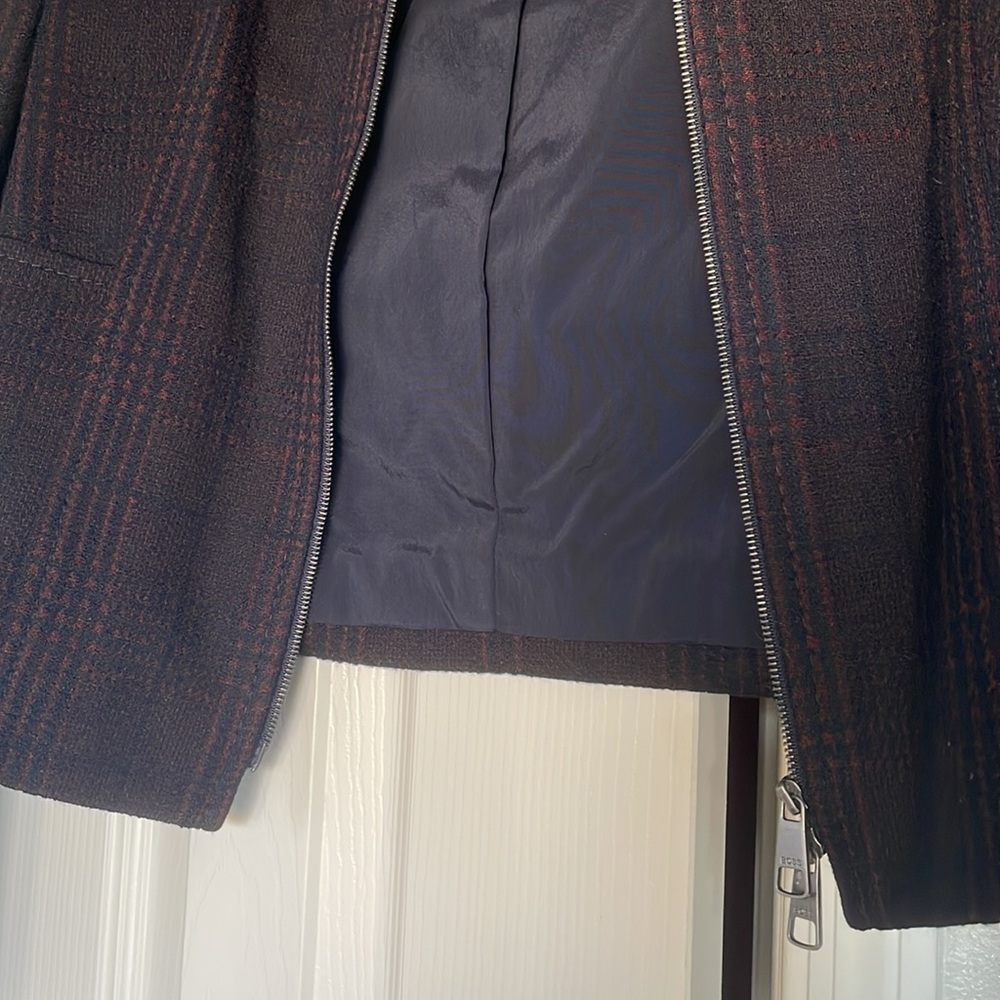 Hugo Boss Plaid Tweed Jacket with Zipper - Picture 3 of 7